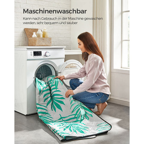 Rootz Picknickkleed - Buitenmat - Strandkleed - Waterdicht - Draagbaar - Lichtgewicht - 300cm x 200cm - Grijs met Tropische Varen