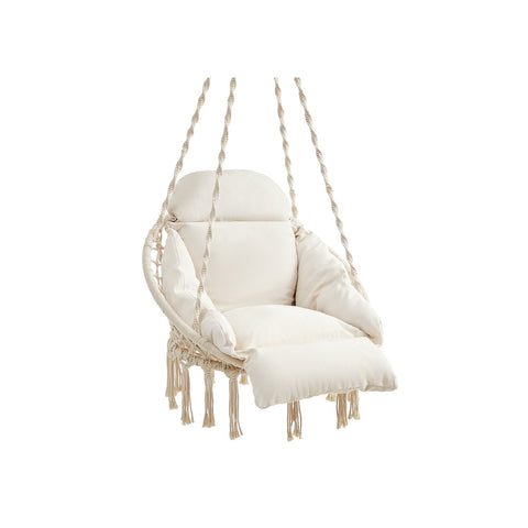 Rootz Hanging Chair Set - Hammock Chair - Swing Chair - Thick Cushion - 133cm x 60cm x 80cm