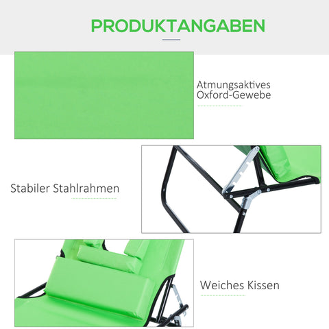 Rootz Sun Lounger Reading Window - Reclining Chair - Folding Bed - Water Resistant - Durable & Portable - 187cm x 58cm x 36cm