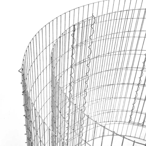 Rootz Gabion Ø 90cm, Height 40cm - Stone Fence - Garden Decor - Galvanized Steel - 2.5mm Wire - 90cm x 40cm - Silver - 110cm x 42cm x 3cm