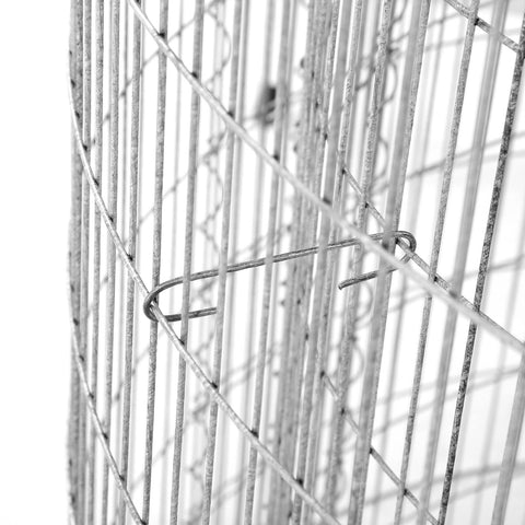 Rootz Gabion Ø 90cm, Height 40cm - Stone Fence - Garden Decor - Galvanized Steel - 2.5mm Wire - 90cm x 40cm - Silver - 110cm x 42cm x 3cm