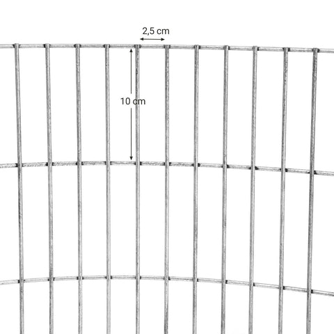 Rootz Gabion Ø 90cm, Height 40cm - Stone Fence - Garden Decor - Galvanized Steel - 2.5mm Wire - 90cm x 40cm - Silver - 110cm x 42cm x 3cm