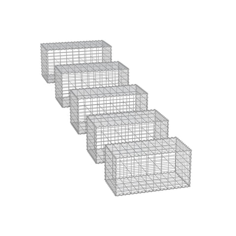 Rootz Silver Gabion Kit - Metal Mesh - Galvanized Steel - Easy Assembly - 100cm x 50cm x 50cm