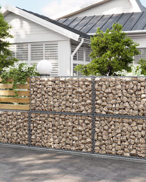 Rootz Silver Gabion Kit - Metal Mesh - Galvanized Steel - Easy Assembly - 100cm x 50cm x 50cm