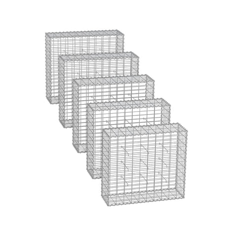 Rootz Galvanized Steel Gabion Set - Silver Mesh - Spiral Stick - Landscaping Stones - 100cm x 90cm x 30cm, Heavy Duty