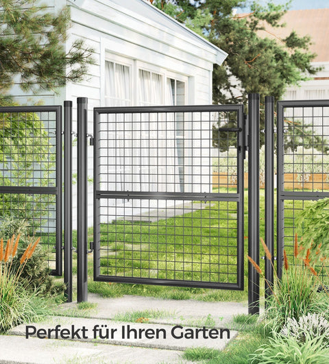 Rootz Lockable Garden Gate - Galvanized Steel Fence - Secure Entryway - 106x6x150cm - Durable Construction