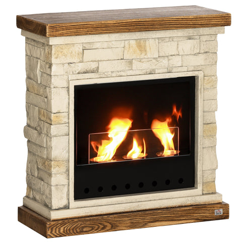 Rootz Bioethanol Fireplace - Ethanol Heater - Alcohol Fireplace - Clean Burn - 63.5cm x 24cm x 66cm - 3 Hour Burn Time with Safety Glass
