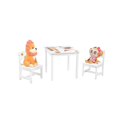 Rootz Children's Table Set - Kids Play Table - Child's Activity Desk - Easy Assembly - Table: 60x60x55cm, Chairs: 31x31x55cm