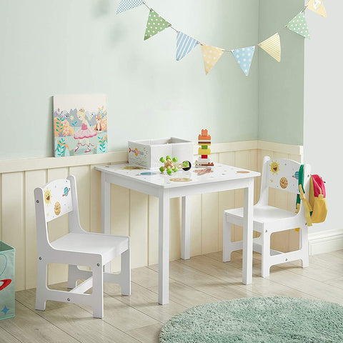 Rootz Children's Table Set - Kids Play Table - Child's Activity Desk - Easy Assembly - Table: 60x60x55cm, Chairs: 31x31x55cm