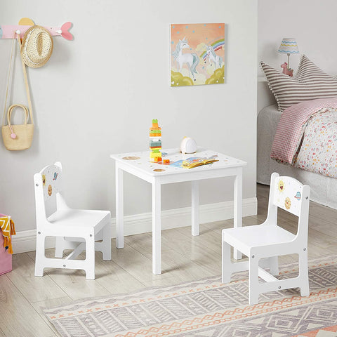 Rootz Children's Table Set - Kids Play Table - Child's Activity Desk - Easy Assembly - Table: 60x60x55cm, Chairs: 31x31x55cm