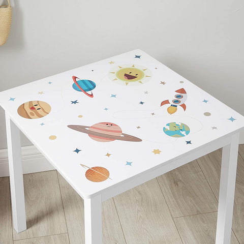 Rootz Children's Table Set - Kids Play Table - Child's Activity Desk - Easy Assembly - Table: 60x60x55cm, Chairs: 31x31x55cm