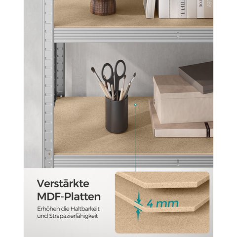 Rootz 2 Piece Set Storage Rack - Shelving Unit - Metal Shelves - Galvanized Steel - MDF - 60cm x 120cm x 200cm
