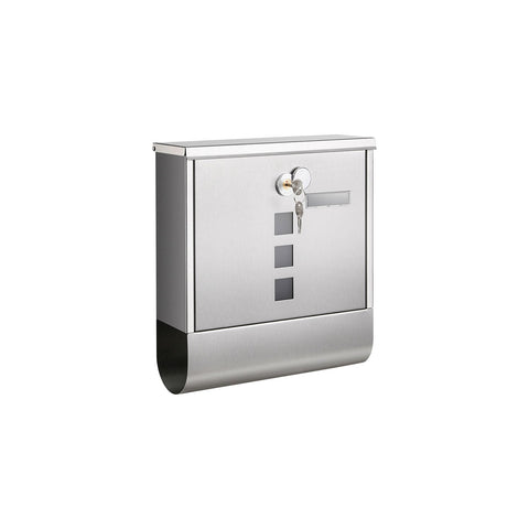 Rootz Mailbox with Silver Copper Lock Cylinder - Post Box - Letterbox - Galvanized Steel - Secure Lock - 11cm x 37cm x 37cm