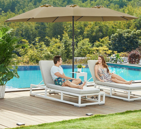 Rootz Extra Large Parasol - Sun Umbrella - Patio Umbrella - UV Protection UPF 50+ - 460 x 270 cmツ