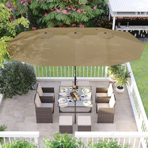 Rootz Extra Large Parasol - Sun Umbrella - Patio Umbrella - UV Protection UPF 50+ - 460 x 270 cmツ