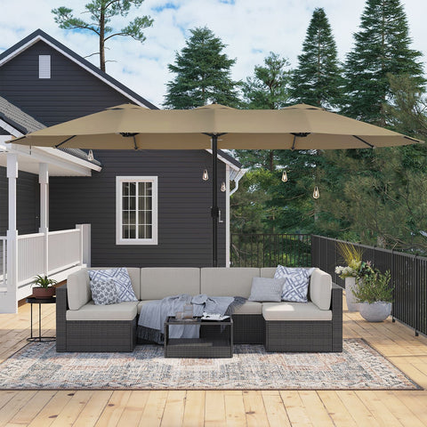 Rootz Extra Large Parasol - Sun Umbrella - Patio Umbrella - UV Protection UPF 50+ - 460 x 270 cmツ