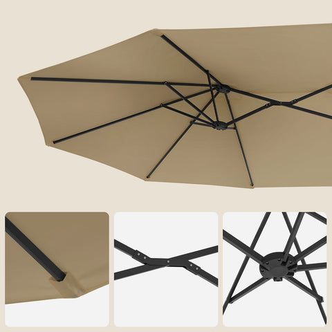 Rootz Extra Large Parasol - Sun Umbrella - Patio Umbrella - UV Protection UPF 50+ - 460 x 270 cmツ