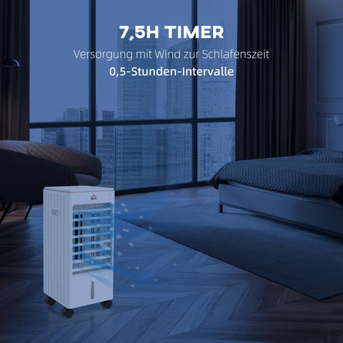 Rootz Portable Air Conditioner - Cooler - Humidifier - Ventilator - Quiet - Wide Coverage - 22.5cm x 24.5cm x 53.5cm. Freshen up rooms up to 20㎡!