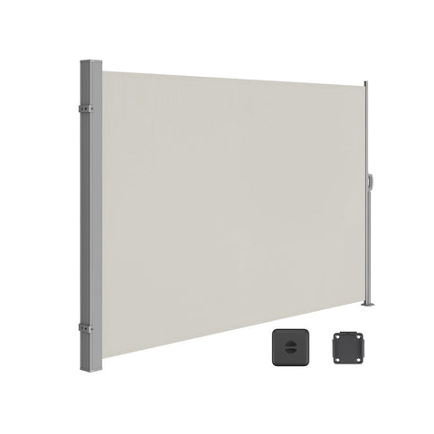 Rootz Side Awning - Privacy Screen - Sun Shade - UV Protection - 200cm x 300cm Grey