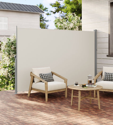 Rootz Side Awning - Privacy Screen - Sun Shade - UV Protection - 200cm x 300cm Grey