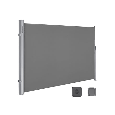 Rootz Extendable Side Awning - Retractable Screen - Privacy Shade - UV Protection - 200cm x 400cm