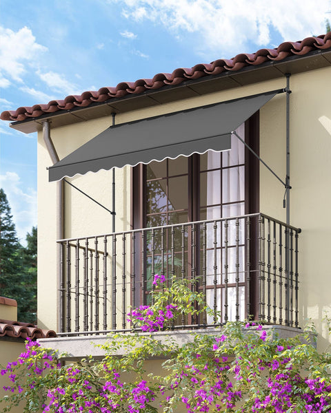 Rootz Balcony Awning - Clamp Awning - Sunshade - UV & Rain Protection - Easy Assembly - 250cm x 130cm