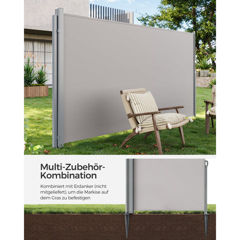Rootz Support Post for Awning Box - Standpfosten - Powder-Coated Metal - Durable Support - 11.5 x 11.5 x 152 cm