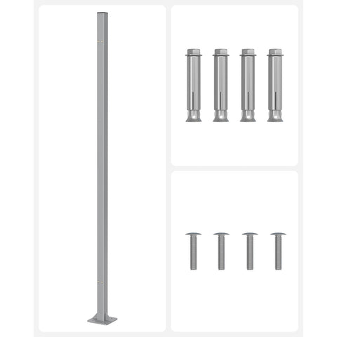 Rootz Support Post for Awning Box - Standpfosten - Powder-Coated Metal - Durable Support - 11.5 x 11.5 x 152 cm