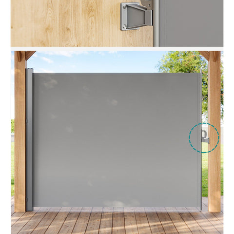 Rootz Wall Mount for Side Awnings - Bracket - Support - Durable PP Plastic - 8cm x 9cm x 11.5cm - Grey