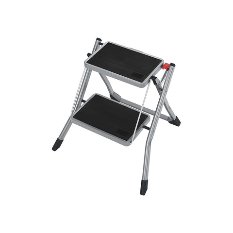 Rootz 2 Step Stepladder - Folding Step Stool - Stable Construction - Steel - 50cm x 59.5cm x 44cm