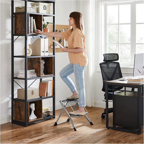 Rootz 2 Step Stepladder - Folding Step Stool - Stable Construction - Steel - 50cm x 59.5cm x 44cm