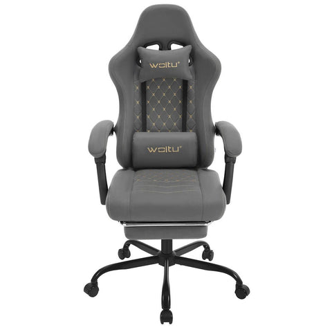 Rootz Massage Gaming Chair - Office Chair with Lumbar Support - Ergonomic Computer Chair - Adjustable Headrest - 64cm x 119.5-127cm x 54cm