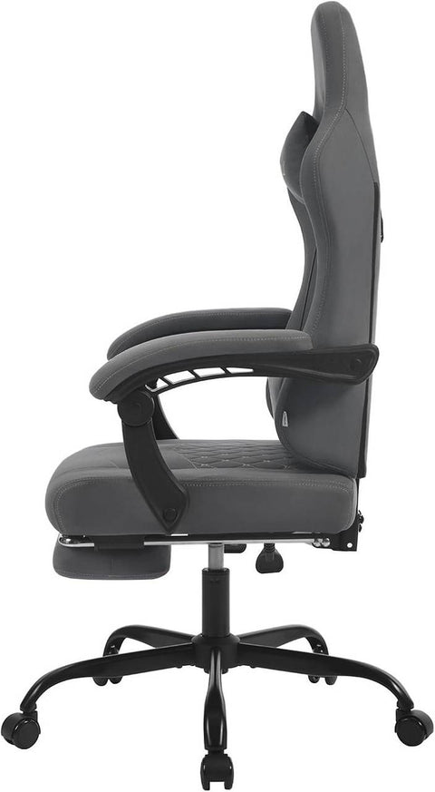Rootz Massage Gaming Chair - Office Chair with Lumbar Support - Ergonomic Computer Chair - Adjustable Headrest - 64cm x 119.5-127cm x 54cm