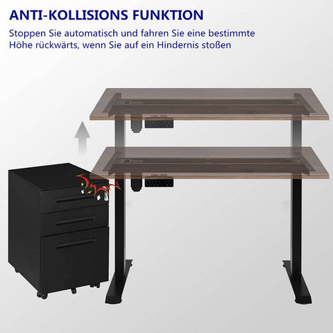 Rootz Adjustable Desk Frame - Electric Standing Desk - Motorized Sit-Stand Workstation - Ergonomic Design, Memory Settings, Safety Features - 70cm-114cm x 110cm-138cm