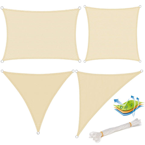 Rootz Premium HDPE Sun Sail - Shade Sail - UV Protective Canopy - Optimal UV Protection - Durable & Tear-Resistant - Easy Installation - 5m x 7m x 7m