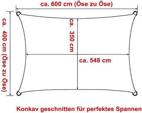 Rootz Premium Zonnezeil - UV-beschermingsscherm - Buitenluifel - Waterafstotend, Duurzaam, Eenvoudige installatie - 4m x 6m