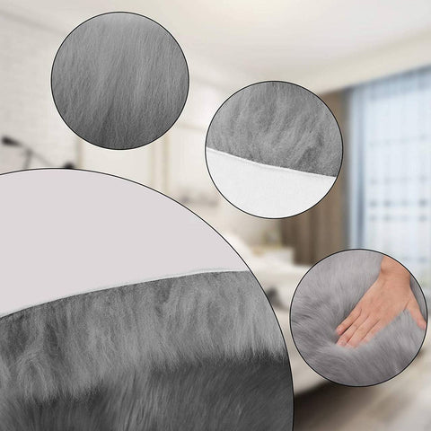 Rootz Eco Lambskin Rug - Natural Sheepskin - Comfort Rug - Insulating & Stain-Repellent - Sustainable & Versatile - Various Sizes Available