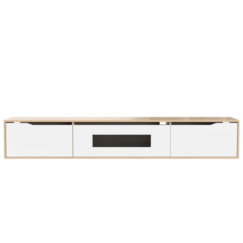 Rootz High Gloss TV Cabinet - Entertainment Stand - Media Console - LED Lighting - 180cm x 35cm x 30cm