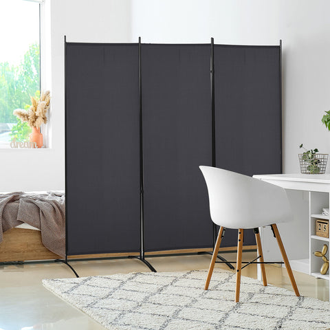 Rootz 3 Panel Screen Privacy Fence - Room Divider - Side Curtain - Durable Polyester - 253cm x 50cm x 182cm