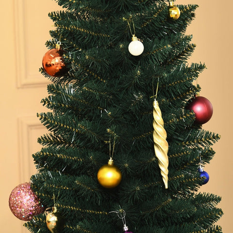Rootz Christmas Tree - Lifelike - Slim Design - Easy Assembly - 180cm Height - Ø56x180 cm - Realistic 380 Branches - Sturdy Steel Base