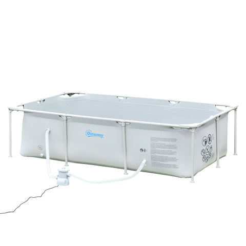Rootz Steel Tube Pool - Outdoor Swimming Pool - Above Ground Pool - Rust-Resistant - 252L x 152W x 65H cm