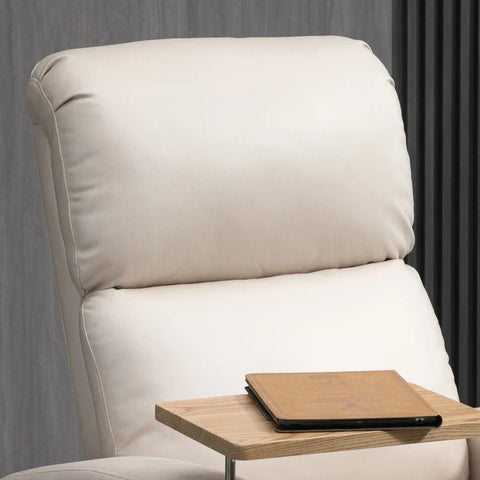 Rootz Massage Chair - Relaxation Chair - Reclining Chair - 1 Folding Table - Remote Control - 1 Footrest - 8 Different Massage Points -  Microfiber Fabric-steel - Beige - 77cm X 93cm X 105cm
