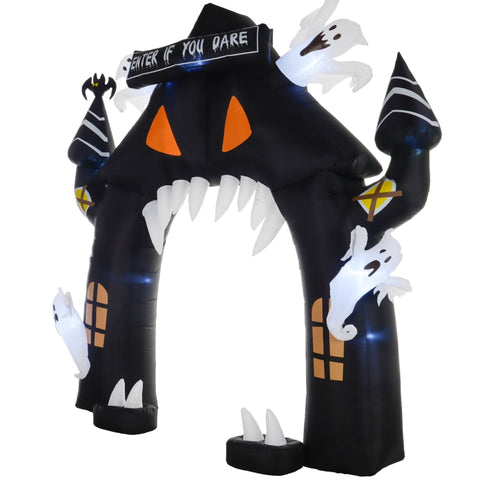 Rootz Inflatable Halloween Archway - Halloween House Arch - LED Lighted Halloween Decoration - 300L x 76W x 300H cm - Polyester - Spooky Design
