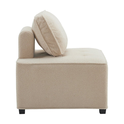 Rootz Modular Living Room Sofa - Sectional Couch - Comfy Seating - Breathable Teddy Velvet - 76cm x 73cm x 76cm