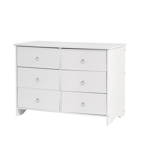 Rootz Mirror Cabinet Chest of Drawers - 6 Drawer Dresser - Bedroom Storage - Silent Gliders - 100×50×132 cm
