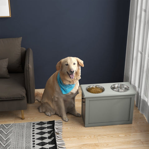 Rootz Elevated Feeding Bowl - Raised Pet Feeder - Pet Feeding Station - Improves Digestion - 60L x 30W x 41H cm