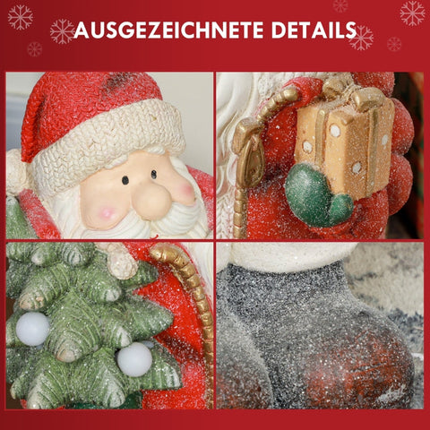 Rootz Santa Claus Christmas Decoration - Holiday Decor - LED Lights - Battery Operated - Festive Atmosphere - 26.5cm x 21cm x 50cm