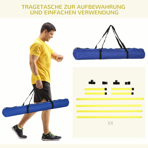 Rootz Dog Agility Set - 4 Piece Puppy Training Kit - Obstacle Course - Adjustable Height - Indoor Outdoor - Lightweight - Yellow - 99cm x 65cm x 94cm