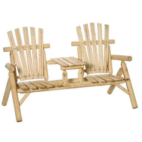 Rootz Garden Bench for Two - Outdoor Bench - Park Bench - Weatherproof Fir Wood - 157cm x 88cm x 103cm