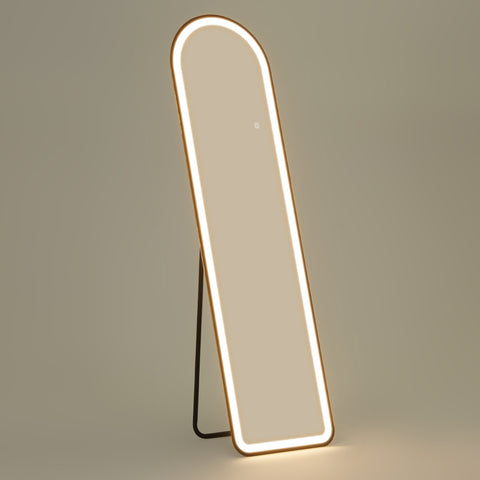Rootz Full Length Mirror - Freestanding Mirror - Standing Mirror - Dimmable LED - 150cm x 40cm - Modern & Elegant Design for Living Room